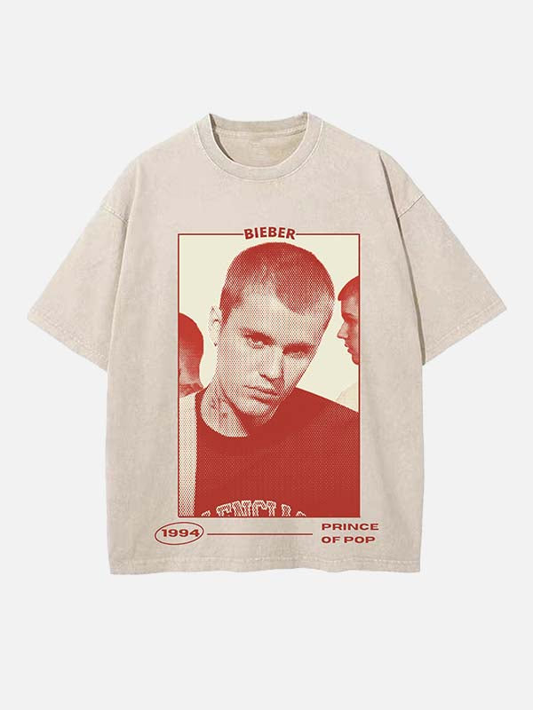 Justin Bieber Print Round Neck T-shirt