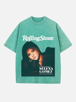 Selena Gomez Print Round Neck T-shirt