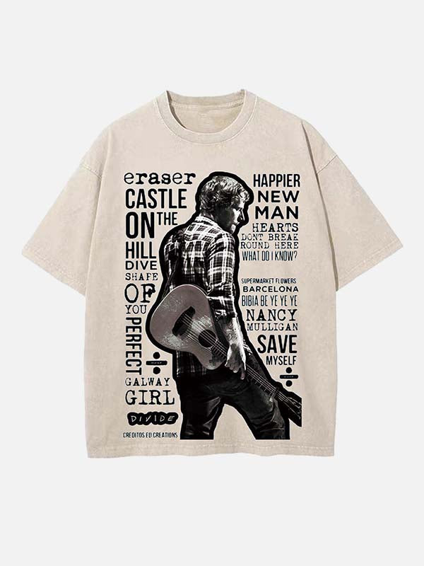 Ed Sheeran Print Round Neck T-shirt