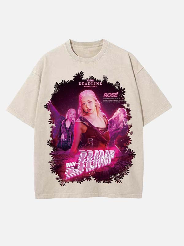 BLACKPINK Rosé Print Round Neck T-shirt
