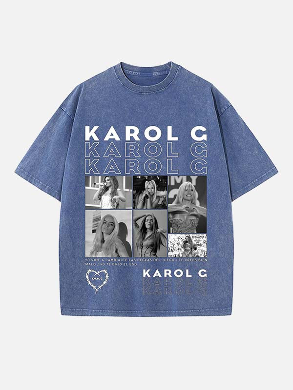 Karol G Print Round Neck T-shirt