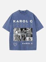 Karol G Print Round Neck T-shirt