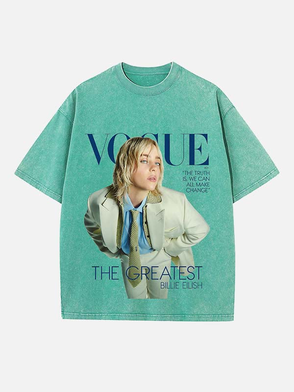 Billie Eilish Print Round Neck T-shirt