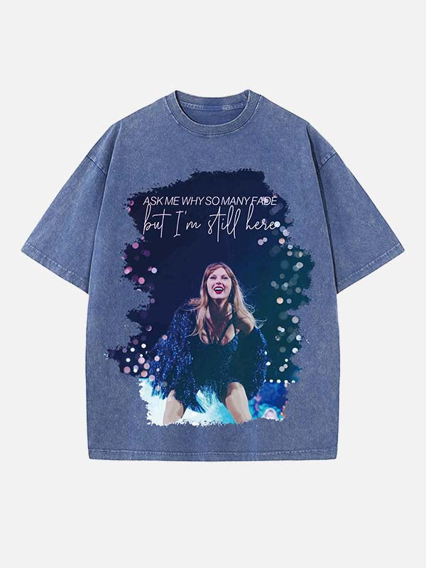 Taylor Swift Print Round Neck T-shirt