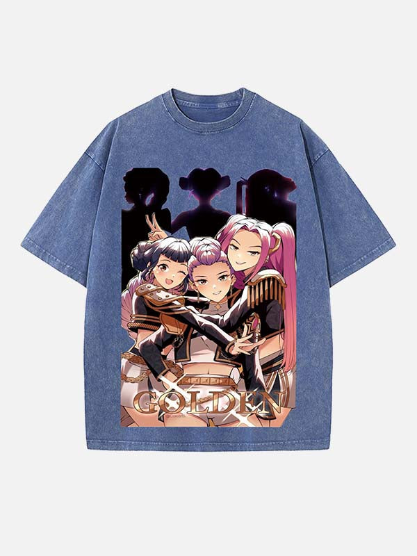 HUNTR/X Print Round Neck T-shirt