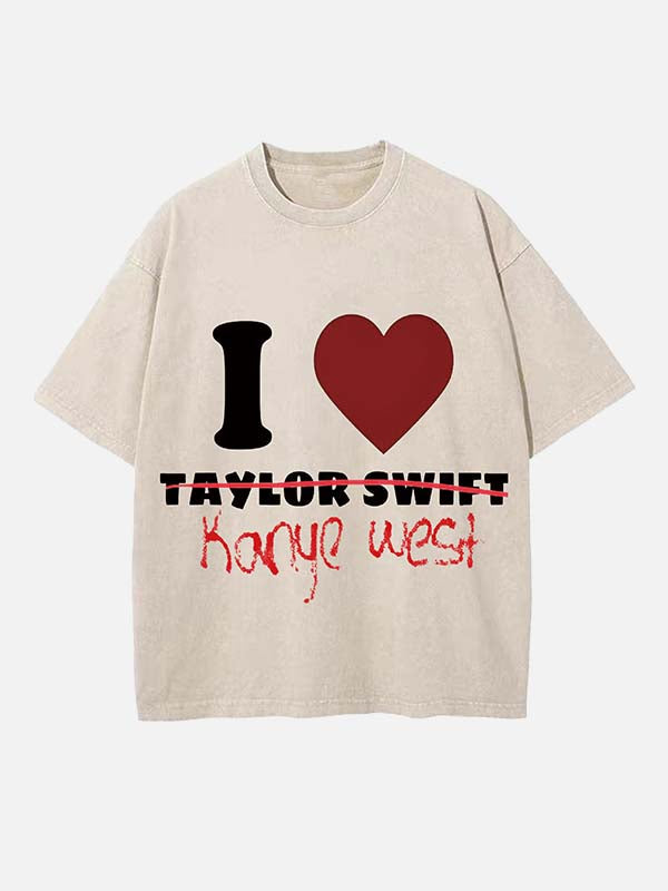 Kanye West Print Round Neck T-shirt