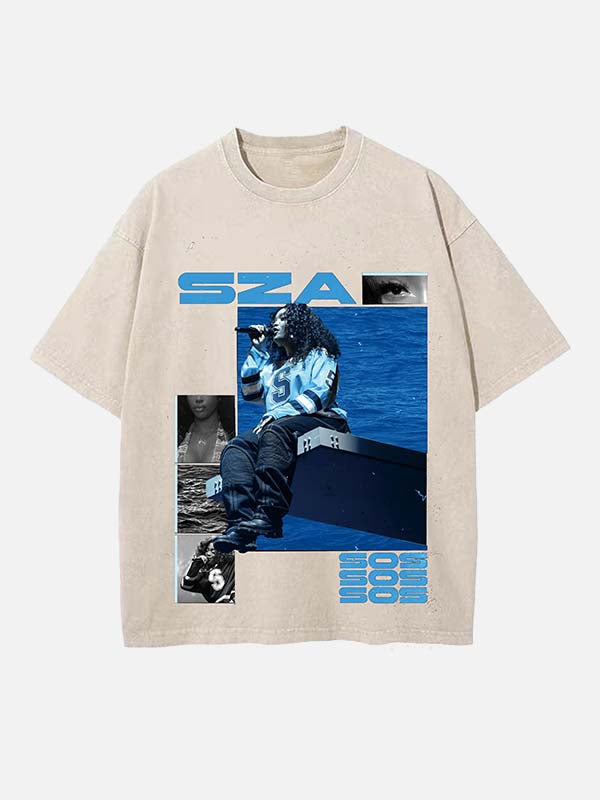 SZA Print Round Neck T-shirt