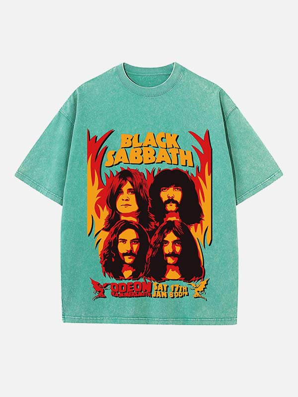 Black Sabbath Print Round Neck T-shirt