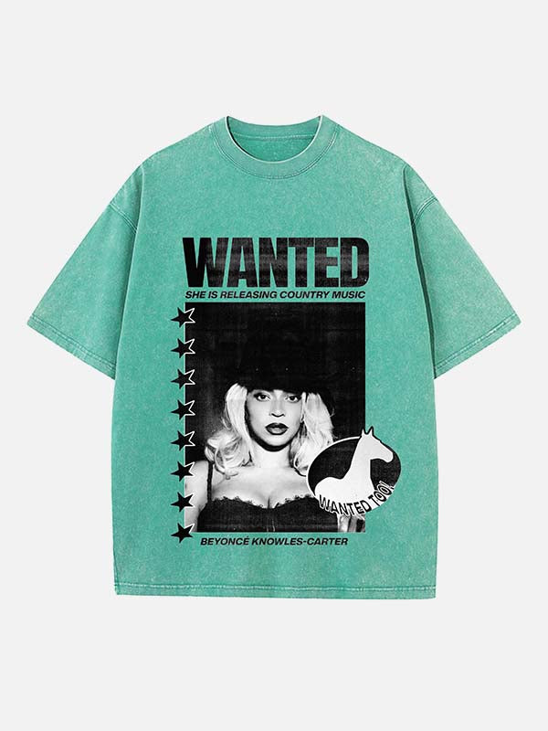 Beyoncé Print Round Neck T-shirt