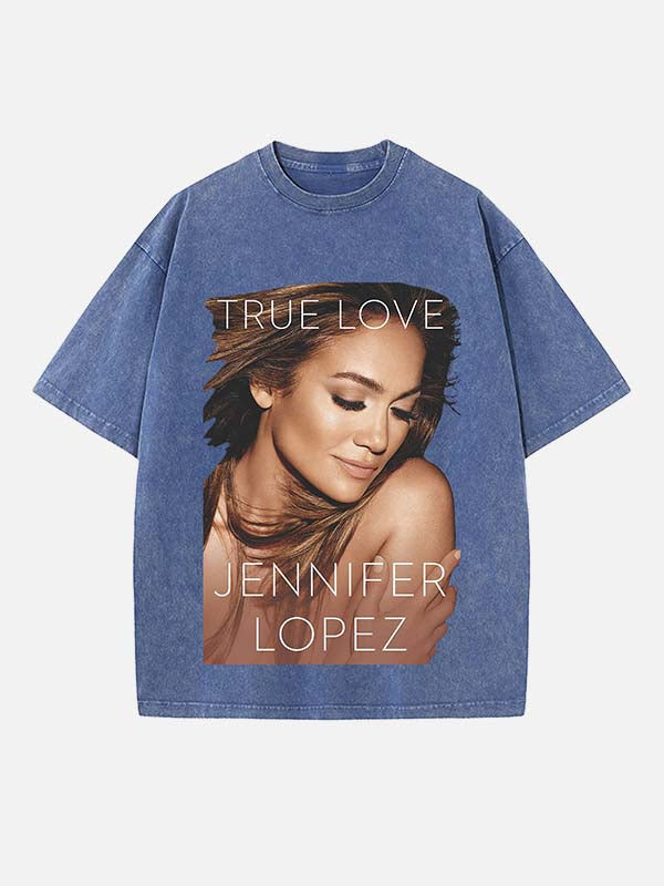 Jennifer Lopez Print Round Neck T-shirt