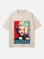 Madonna Print Round Neck T-shirt