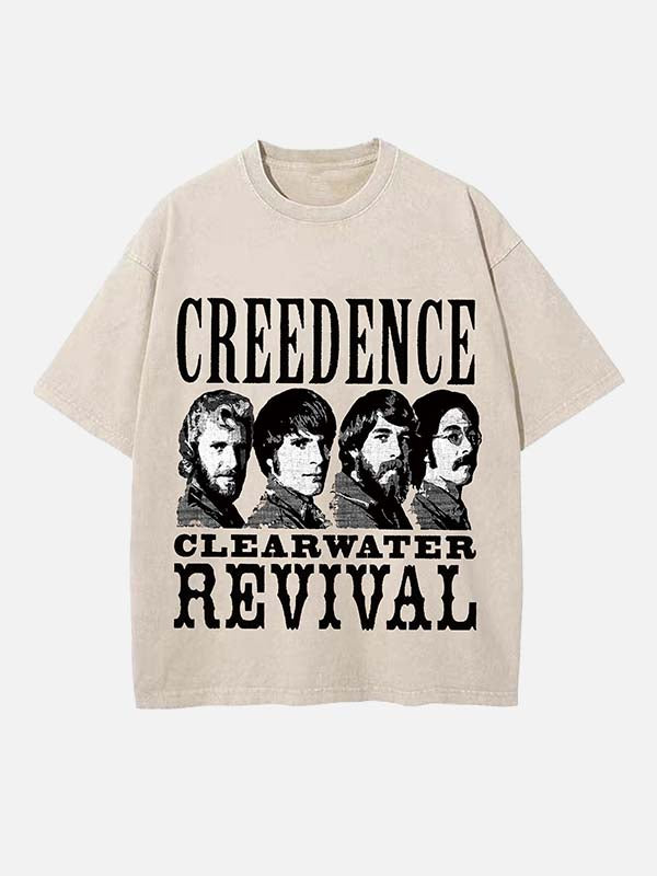 Creedence Clearwater Revival Print Round Neck T-shirt