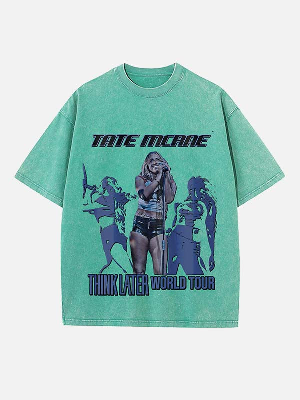 Tate McRae Print Round Neck T-shirt