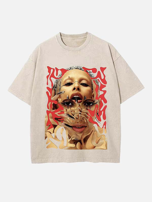 Doja Cat Print Round Neck T-shirt