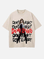 Demi Lovato Print Round Neck T-shirt