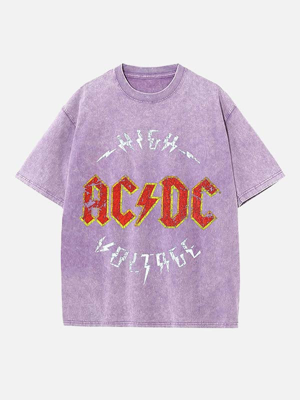 AC/DC Print Round Neck T-shirt