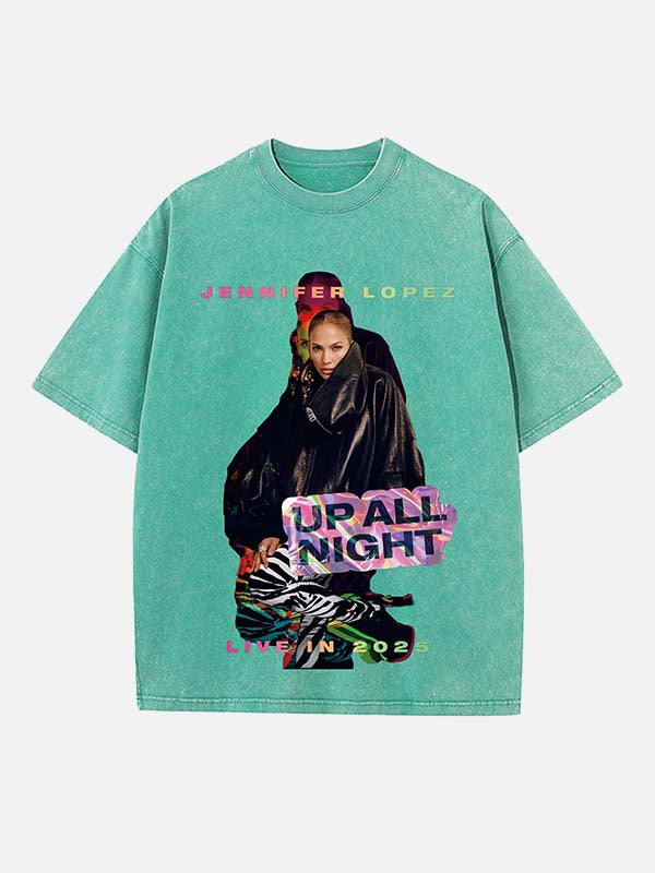 Jennifer Lopez Print Round Neck T-shirt