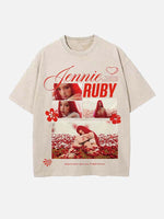 BLACKPINK Jennie Print Round Neck T-shirt