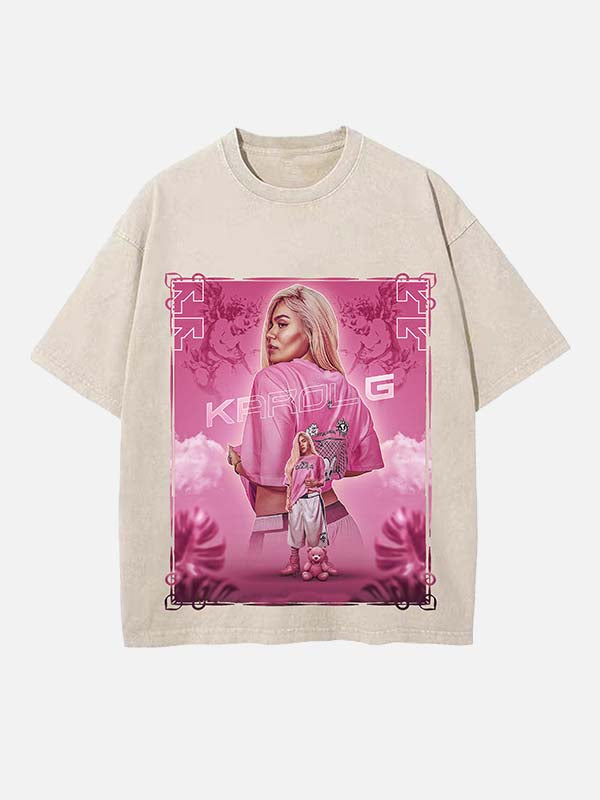 Karol G Print Round Neck T-shirt