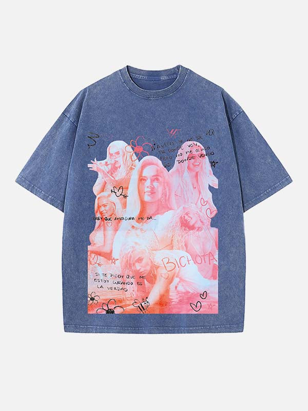 Karol G Print Round Neck T-shirt