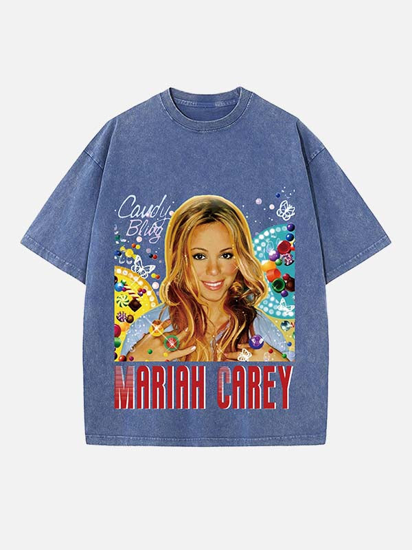 Mariah Carey Print Round Neck T-shirt