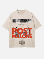 Post Malone Print Round Neck T-shirt