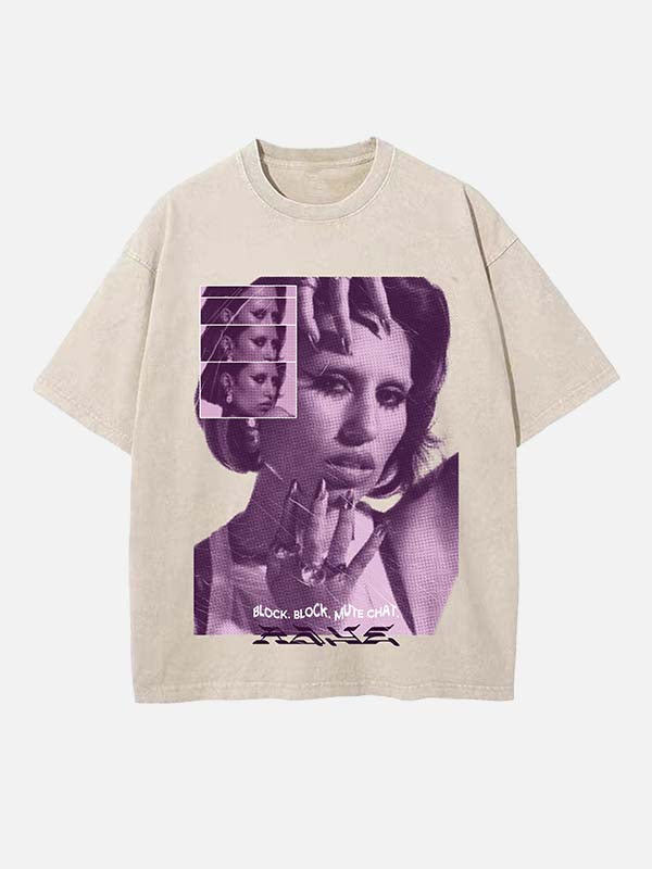 Raye Print Round Neck T-shirt