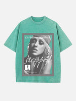 Christina Aguilera Print Round Neck T-shirt