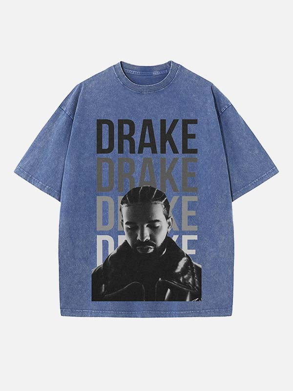 Drake Print Round Neck T-shirt