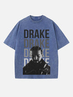 Drake Print Round Neck T-shirt