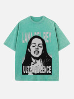 Lana Del Rey Print Round Neck T-shirt