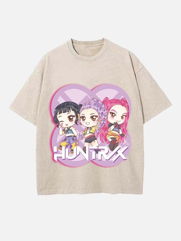 HUNTR/X Print Round Neck T-shirt
