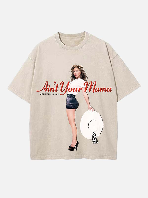 Jennifer Lopez Print Round Neck T-shirt