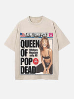 Whitney Houston Print Round Neck T-shirt