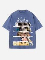 Kesha Print Round Neck T-shirt