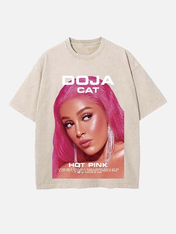 Doja Cat Print Round Neck T-shirt