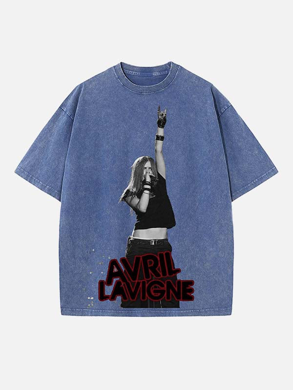 Avril Lavigne Print Round Neck T-shirt