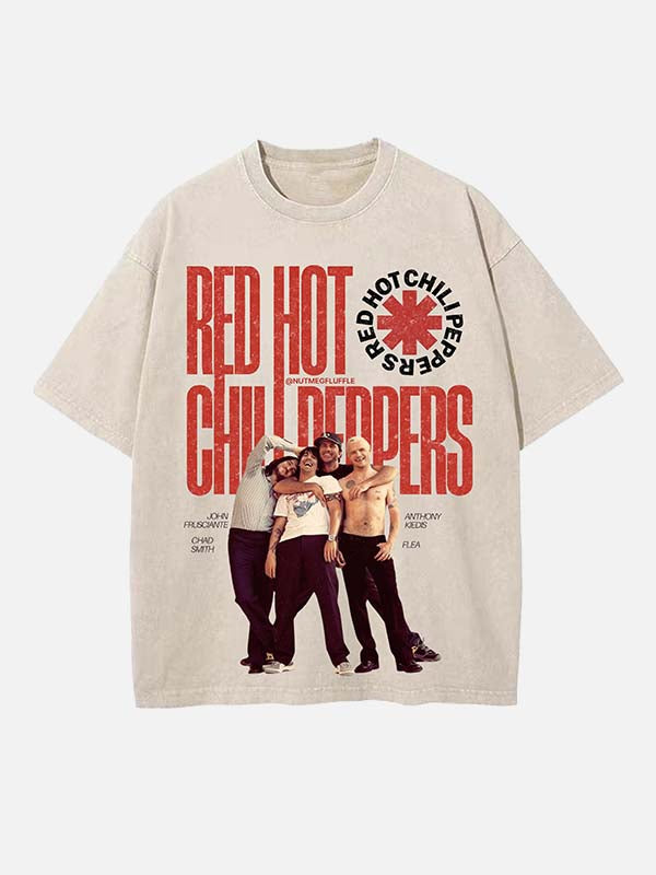 Red Hot Chili Peppers Print Round Neck T-shirt