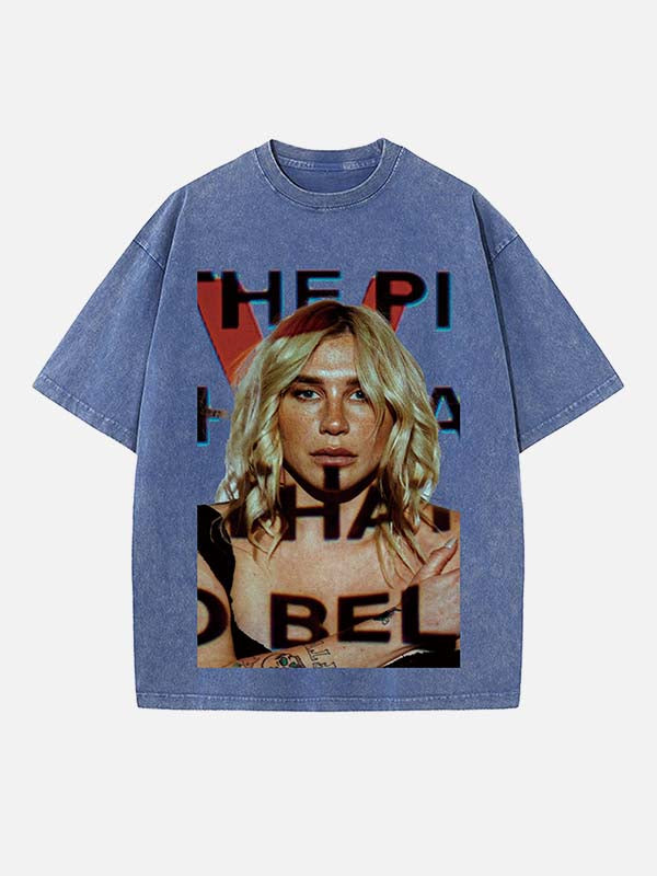 Kesha Print Round Neck T-shirt