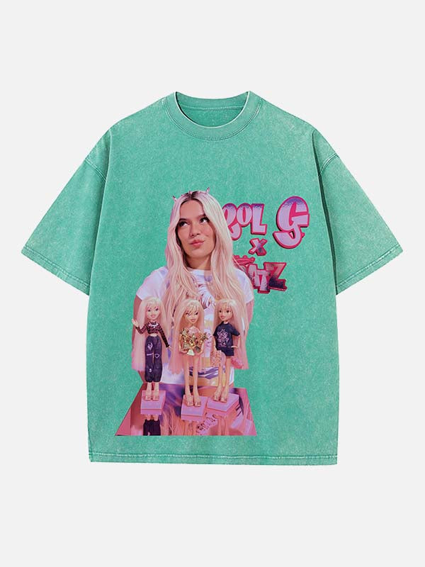 Karol G Print Round Neck T-shirt