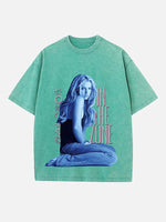 Britney Spears Print Round Neck T-shirt
