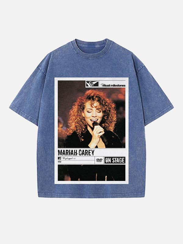 Mariah Carey Print Round Neck T-shirt