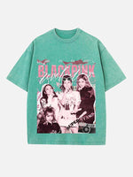 BLACKPINK Print Round Neck T-shirt