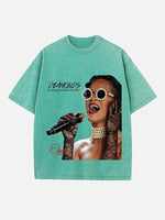 Rihanna Print Round Neck T-shirt