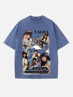 BLACKPINK Lisa Print Round Neck T-shirt