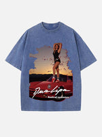 Dua Lipa Print Round Neck T-shirt