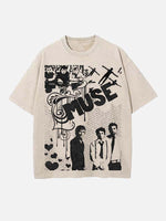Muse Print Round Neck T-shirt