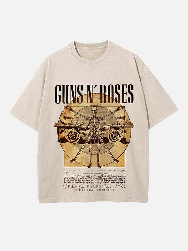 GUNS N' ROSES Print Round Neck T-shirt