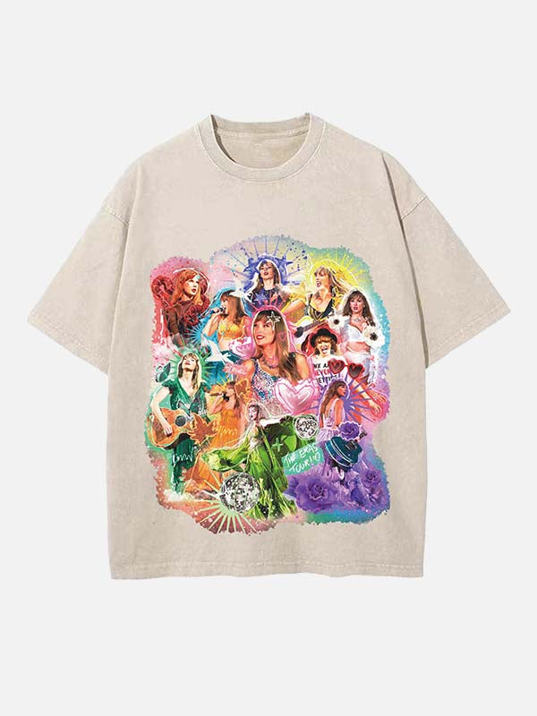 Taylor Swift Print Round Neck T-shirt