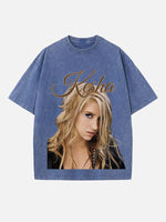 Kesha Print Round Neck T-shirt